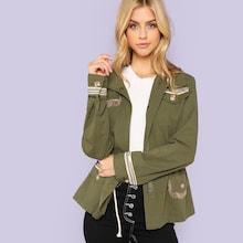 Romwe Fringe Detail Pocket Coat