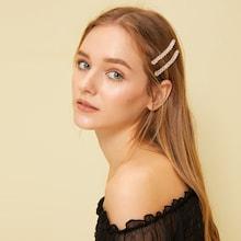 Romwe Beaded Hair Clip 1pair