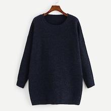 Romwe Drop Shoulder Ripped Detail Split Sweater