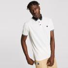 Romwe Guys Striped Collar And Cuff Embroidered Polo Shirt
