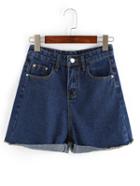 Romwe Rolled Hem Wide Leg Shorts