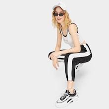 Romwe Drawstring Waist Letter Embroidered Cut And Sew Pants