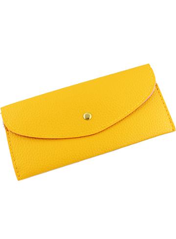 Romwe Yellow Fashion Envelope Pu Clutch Bag
