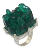 Romwe Green Adjustable Stone Ring