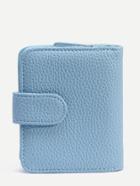 Romwe Blue Strap Closure Fold Over Wallet