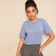 Romwe Drop Shoulder Marled Tee