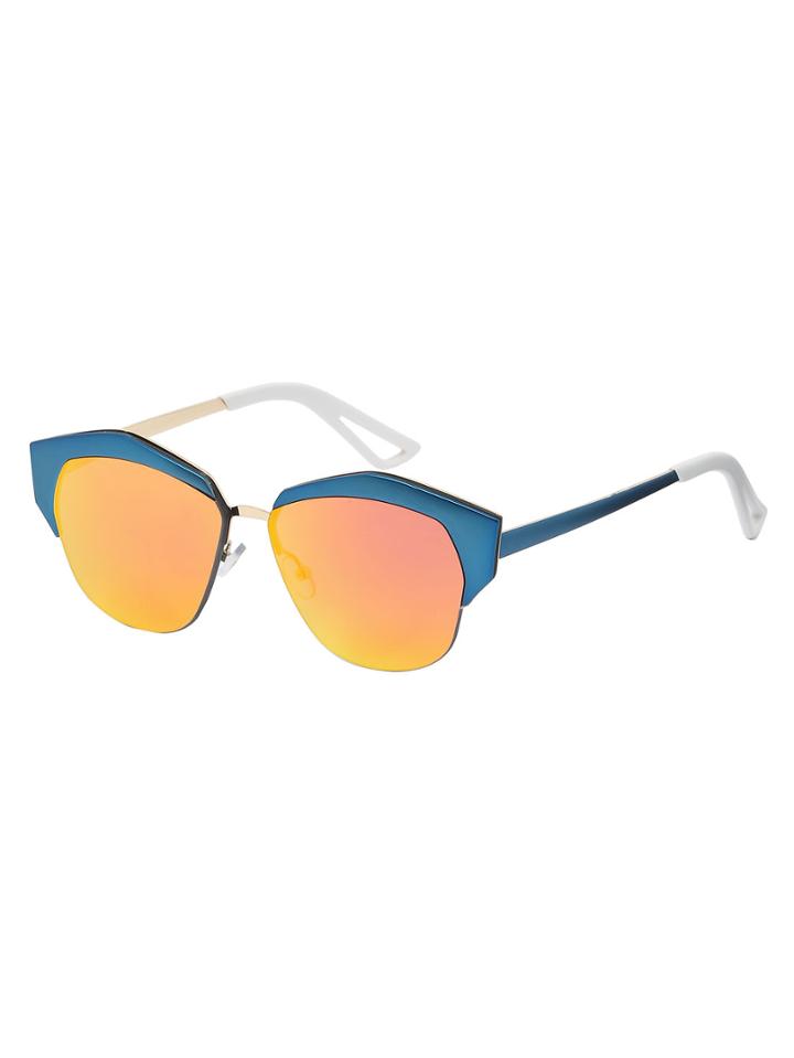 Romwe Blue Frame Cat Eye Lenses Sunglasses