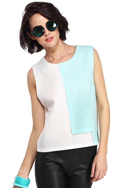 Romwe Dual-tone Colored Hollow Vest