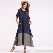 Romwe Contrast Stripe Split Side Longline Dress