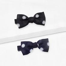 Romwe Polka Dot Bow Shaped Hair Clip 2pcs