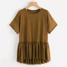 Romwe Ruffle Dip Hem Top