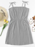 Romwe Zip Up Side Striped Side Cami Dress