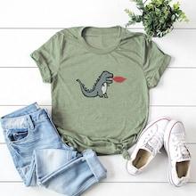 Romwe Plus Dinosaur Print Tee