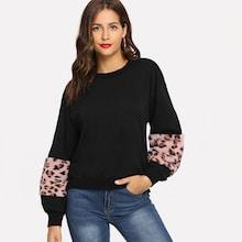 Romwe Drop Shoulder Contrast Faux Fur Sweatshirt