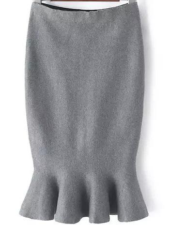 Romwe Mermaid Grey Skirt