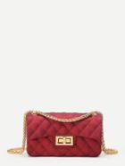 Romwe Quilted Flap Crossbody Chain Bag