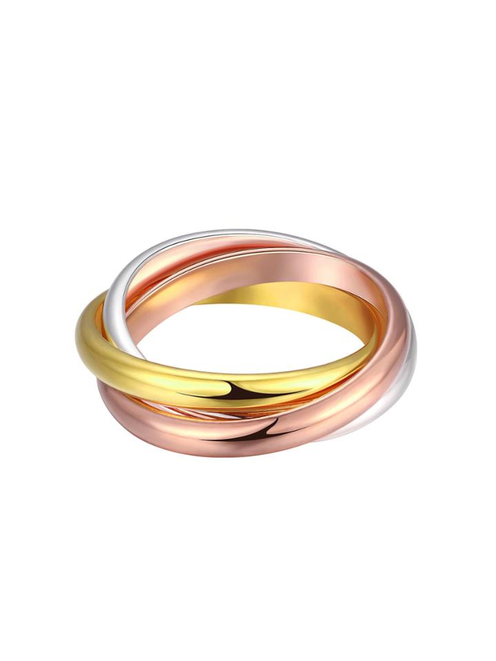 Romwe Mixed Metal Smooth Ring