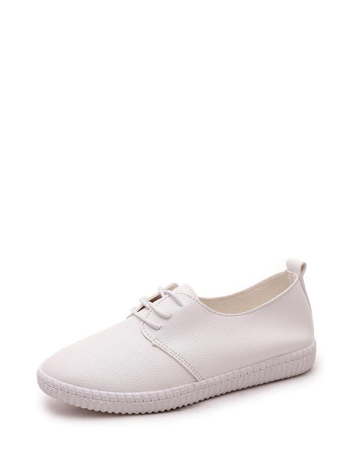 Romwe Pu Lace Up Sneakers