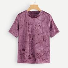 Romwe Crushed Velvet Tee