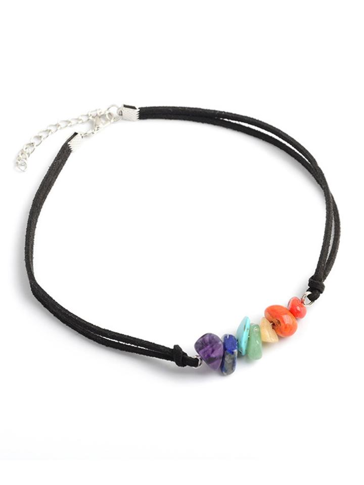 Romwe Stone Detail Double Layered Choker