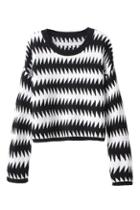 Romwe Fishbone Knitted Striped Jumper