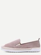Romwe Apricot Genuine Leather Elastic Espadrilles