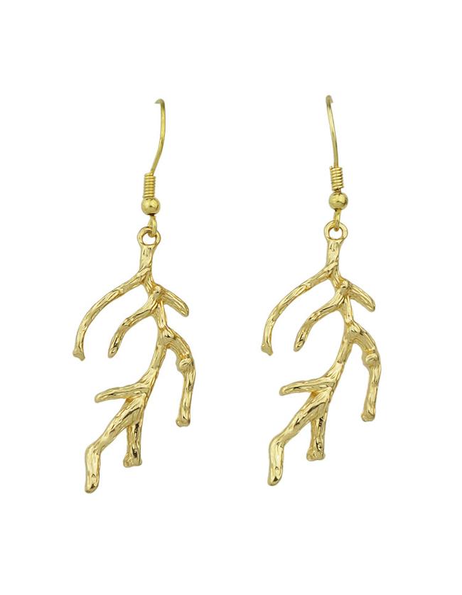 Romwe Branch Shape Long Drop Earrings