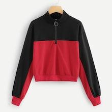Romwe Half Zip Sweatshirt