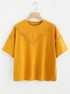 Romwe Frill Trim Tee