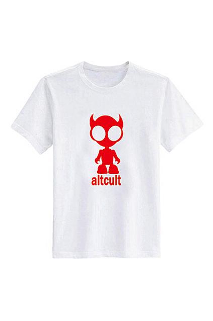Romwe Alien Print Casual White T-shirt