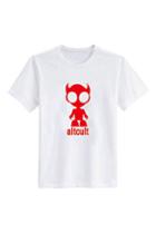 Romwe Alien Print Casual White T-shirt