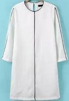 Romwe Long Sleeve Contrast Edge Straight Dress