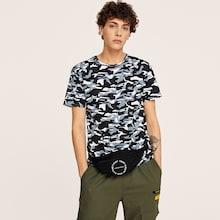 Romwe Guys Camouflage Print Tee