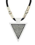 Romwe Black Rhinestone Triangle Pendant Necklace For Women