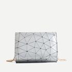 Romwe Geometric Print Flap Chain Bag