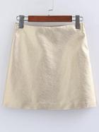 Romwe Gold Pu Mini Skirt