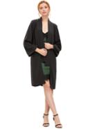 Romwe Black Open Front Long Sleeve Outerwear