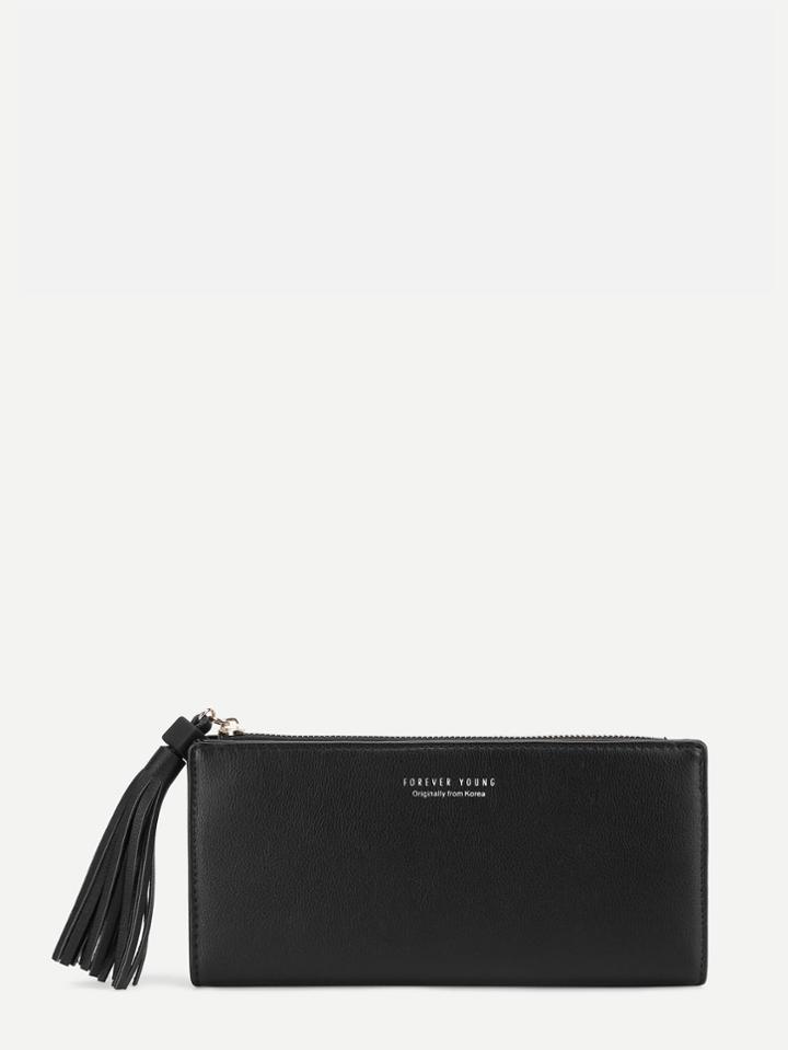 Romwe Clutch Wallet With Tassel
