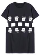 Romwe Hand Print Hollow Dress