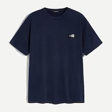 Romwe Guys Embroidered Letter Patched Detail Tee