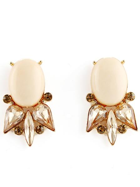 Romwe Gold Fashion Diamond Stud Earrings