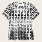 Romwe Guys Greek Fret Print Tee