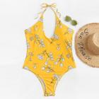 Romwe Plus Flower Print Swimsuit