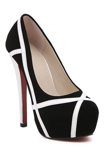 Romwe Romwe Color Block Platform Party High Heels