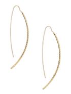 Romwe Gold Plated Smooth Design Drop Earrings
