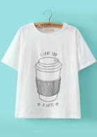 Romwe Coke Print White T-shirt