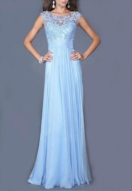 Romwe Lace Insert Embroidered Maxi Dress