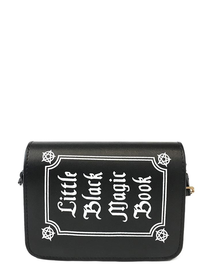 Romwe Letter Print Flap Shoulder Bag
