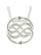 Romwe Silver Two  Snake Pendant Necklace