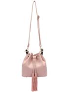 Romwe Pink Drawstring Tassel Pu Shoulder Bag